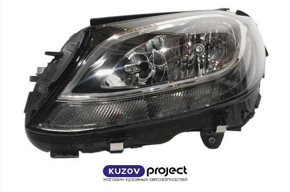 Фара черная электрический корректор диод Mercedes Benz C-Class W205 2013- Левая (DEPO )